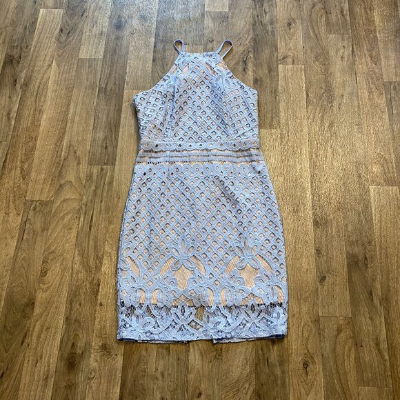 Lulu's Steal a Kiss Blue Lace Dress Size Medium - Picture 1 of 8